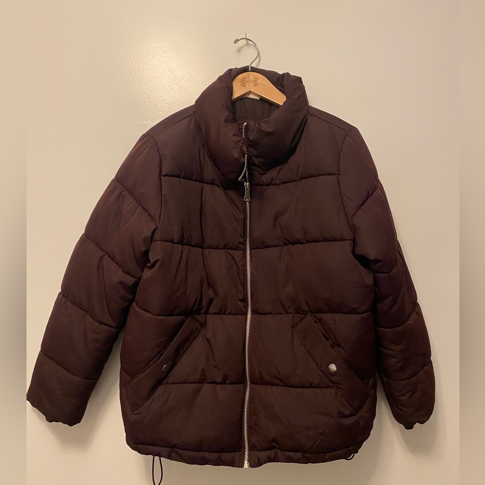 H&M medium purple puffer coat.
